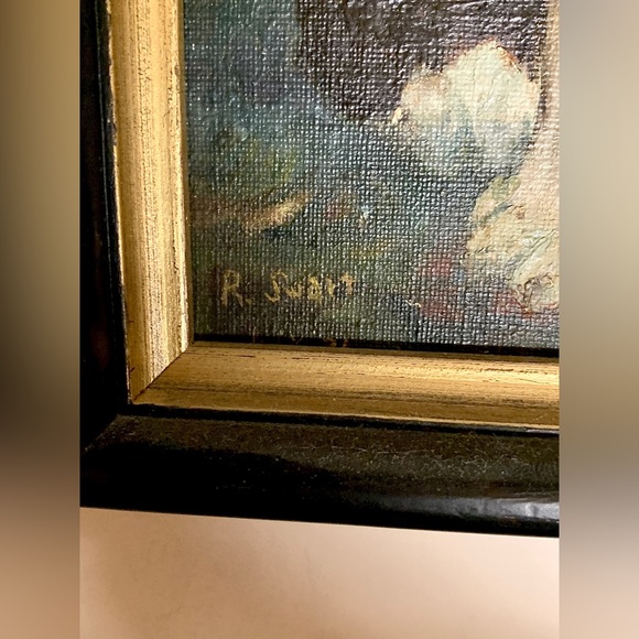1931 Vintage Artist Signed Framed Oil Paint on Canvas Potrait of Boston Terrier - Picture 13 of 16